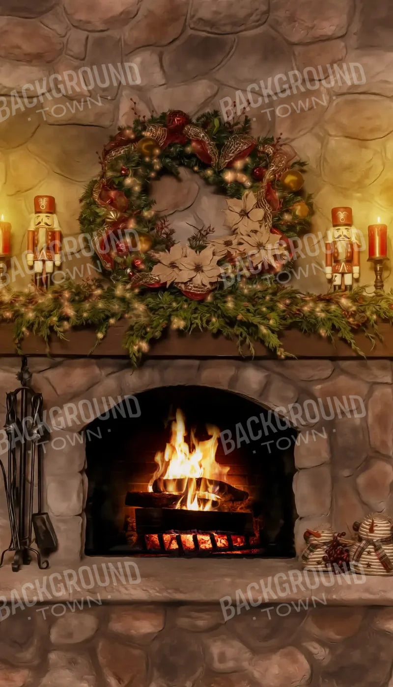Magic of Santa Coble Fire Place 8’x14’ UltraCloth (96 x 168 inch) Backdrop