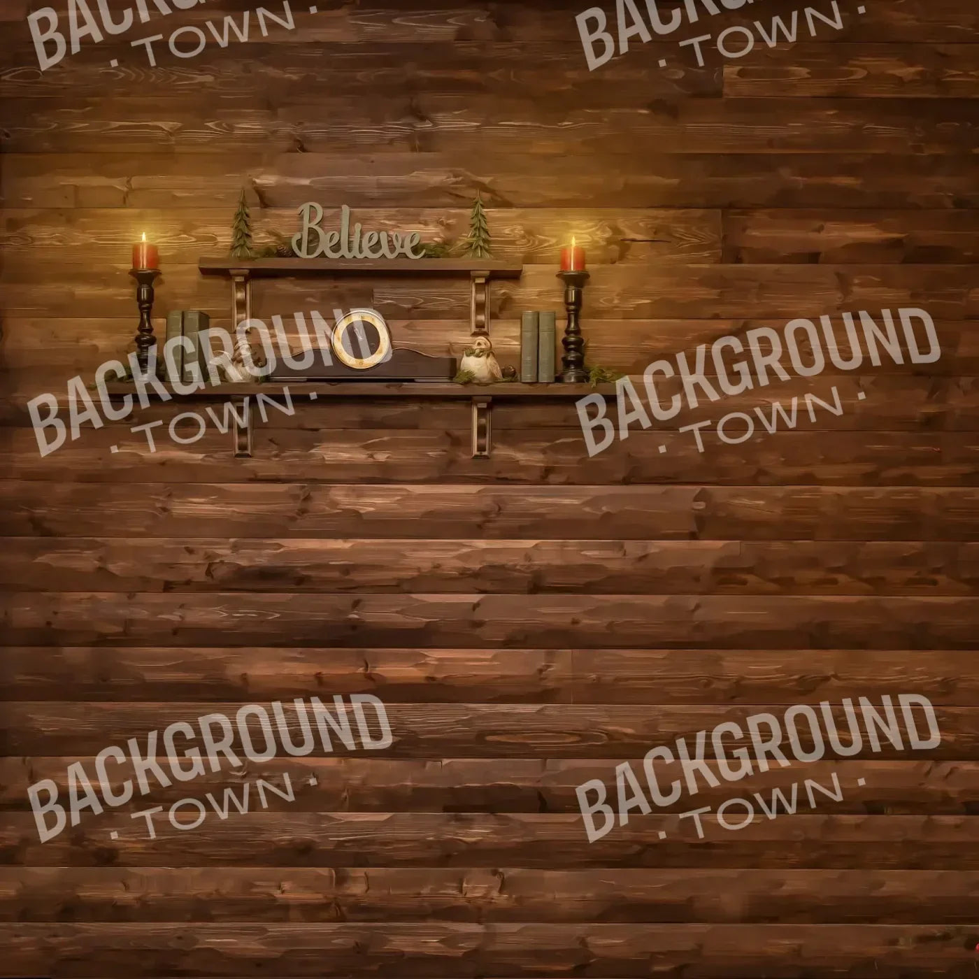 Magic of Santa Believe Wall Square 10’x10’ UltraCloth (120 x 120 inch) Backdrop