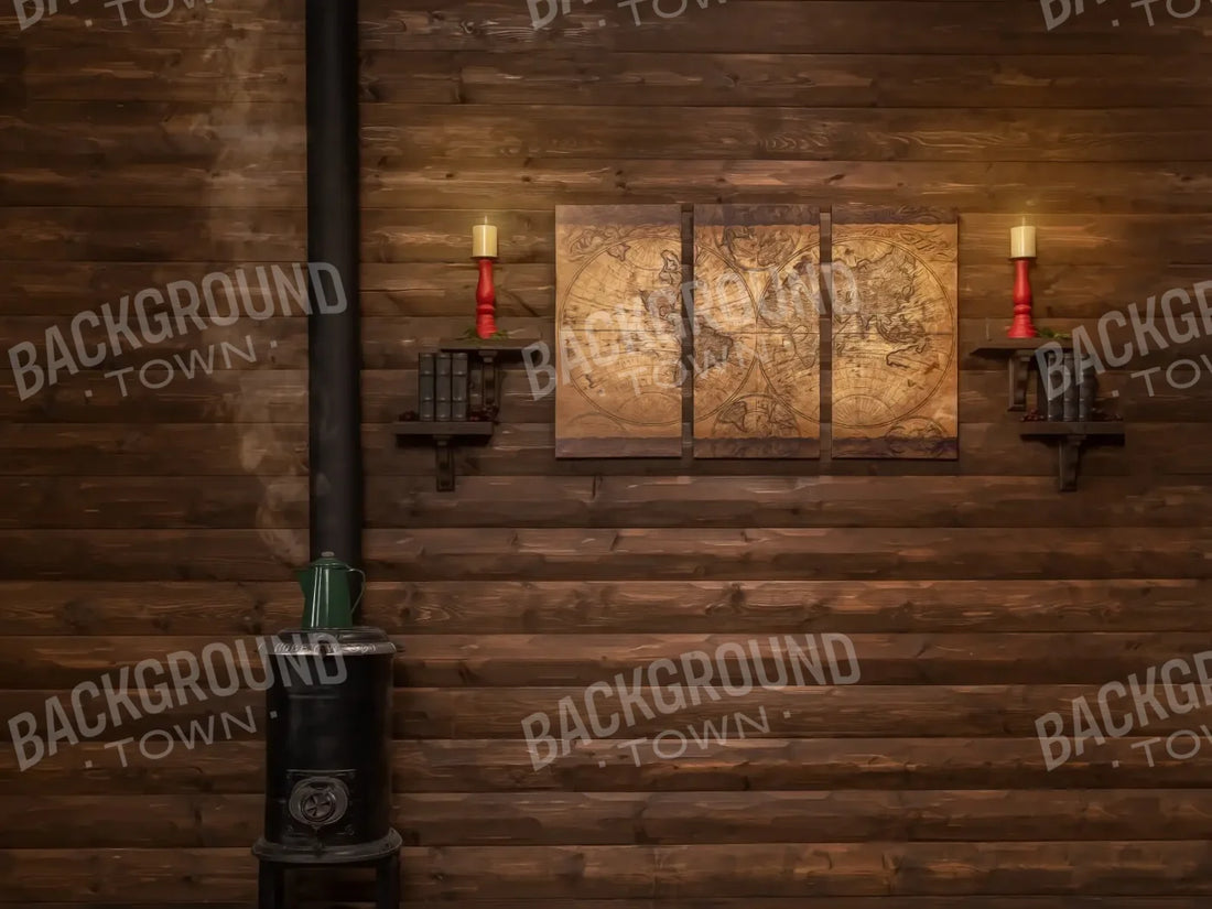 Magic of Santa Santa Study 6’8x5’ Fleece (80 x 60 inch) Backdrop