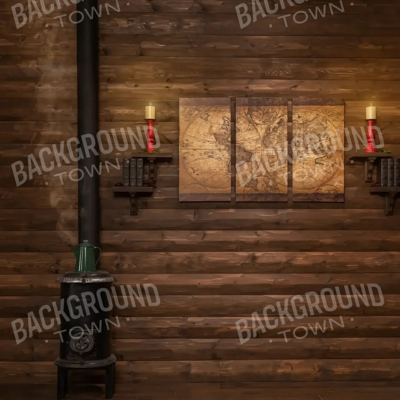 Magic of Santa Santa Study 10’x10’ UltraCloth (120 x 120 inch) Backdrop