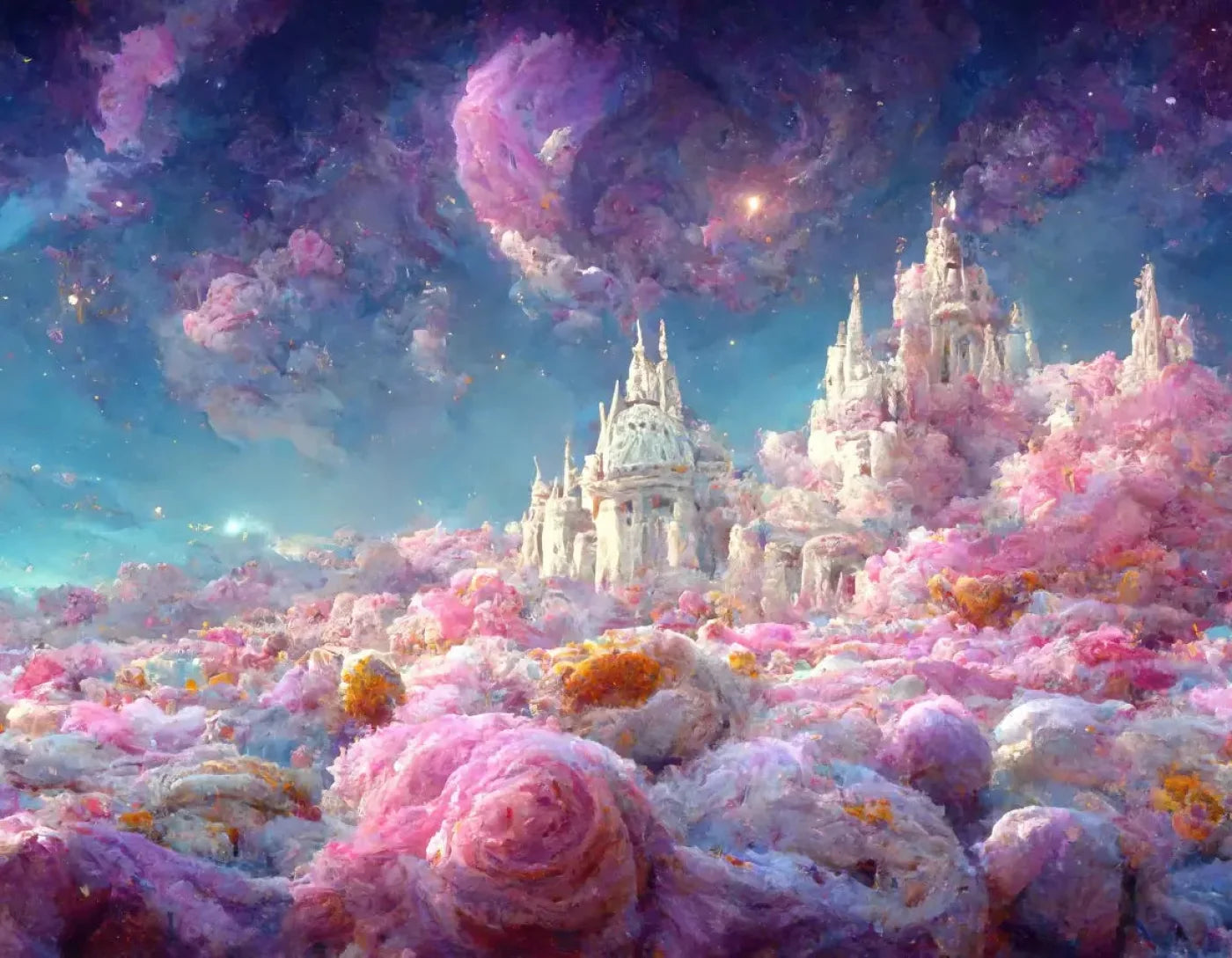Magical Castle 8X6 Fleece ( 96 X 72 Inch ) Backdrop