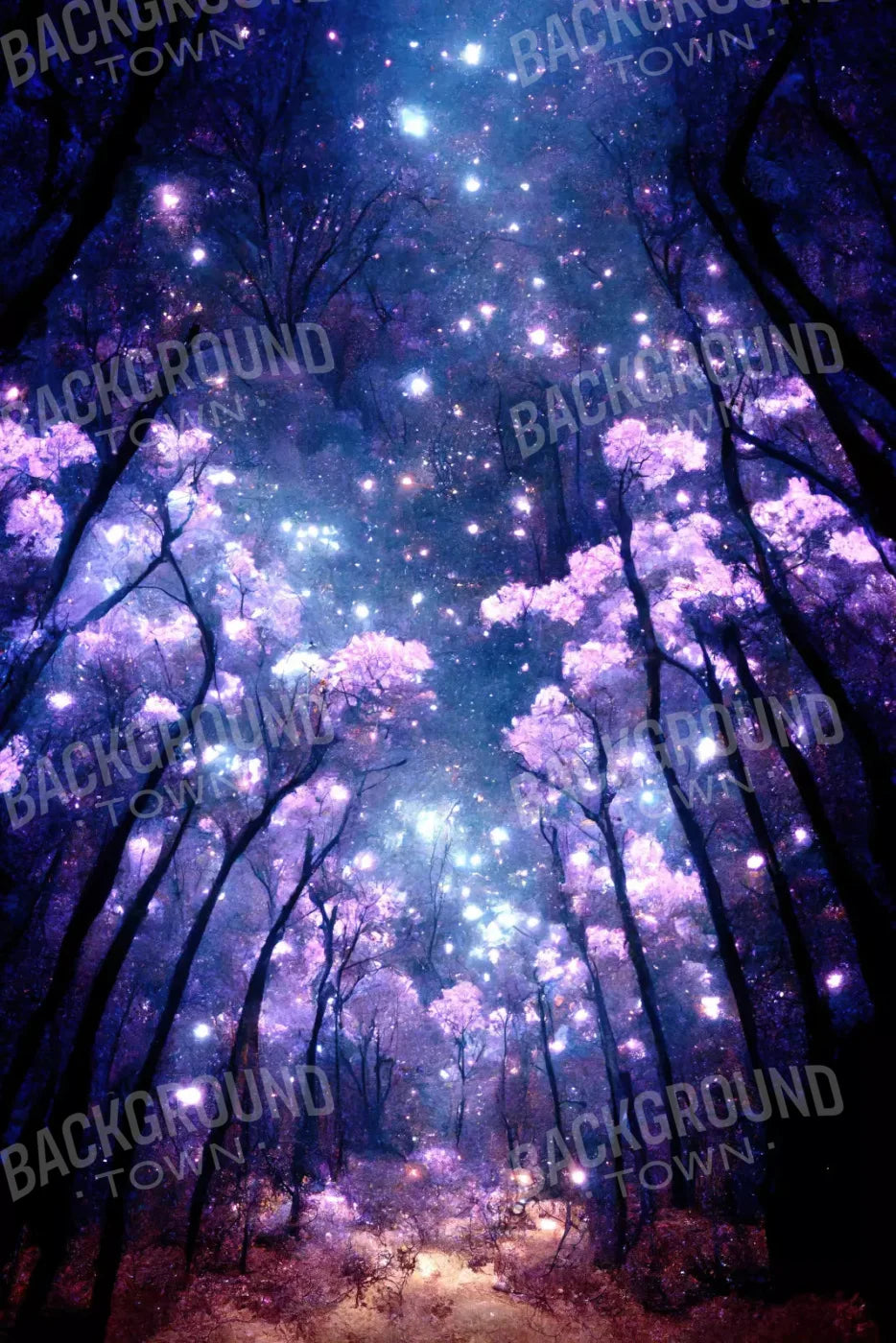 Magical Forest Night 5X8 Ultracloth ( 60 X 96 Inch ) Backdrop