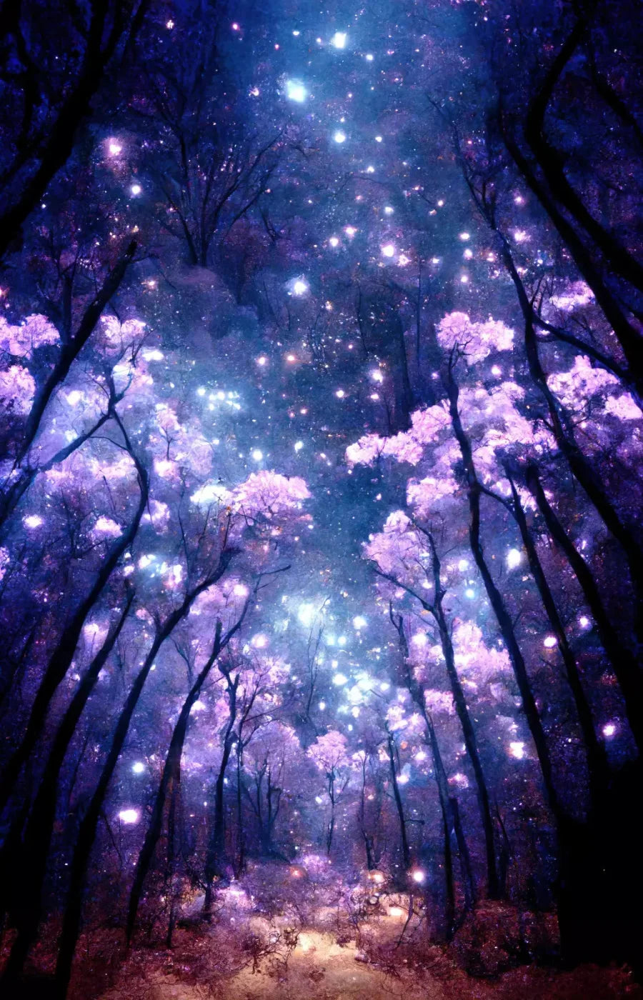 Magical Forest Night 8X12 Ultracloth ( 96 X 144 Inch ) Backdrop
