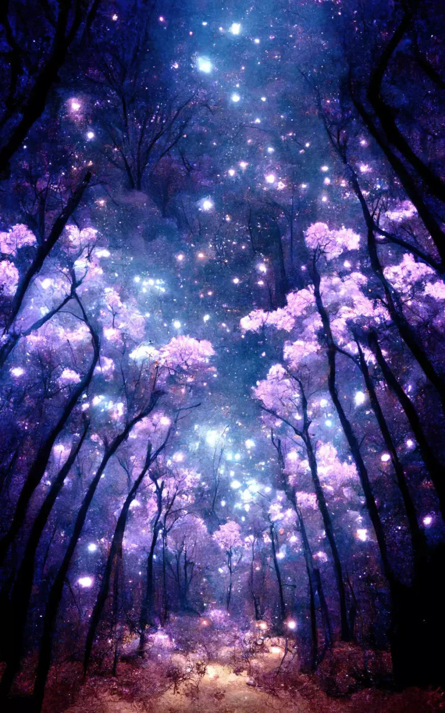 Magical Forest Night 9X14 Ultracloth ( 108 X 168 Inch ) Backdrop