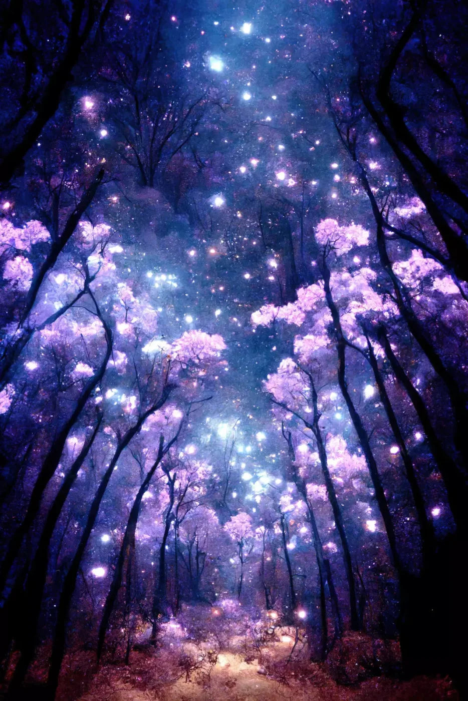 Magical Forest Night Backdrop