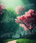 Pink and Green Spring Backdrop for Photography