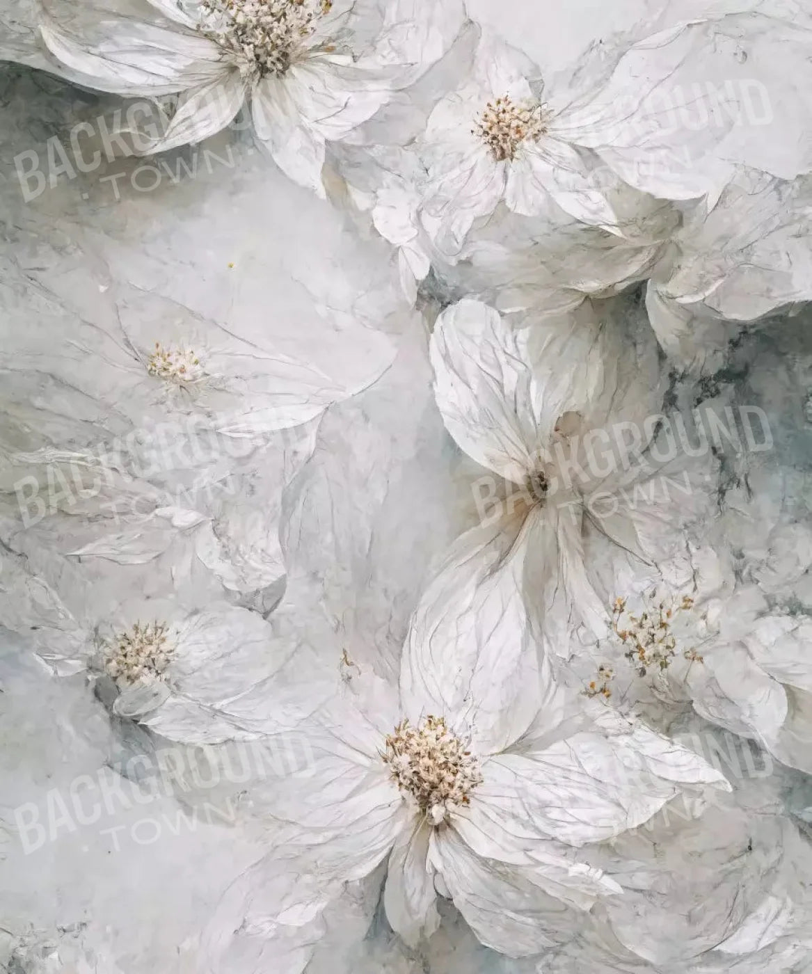 White Floral Backdrop for Photography