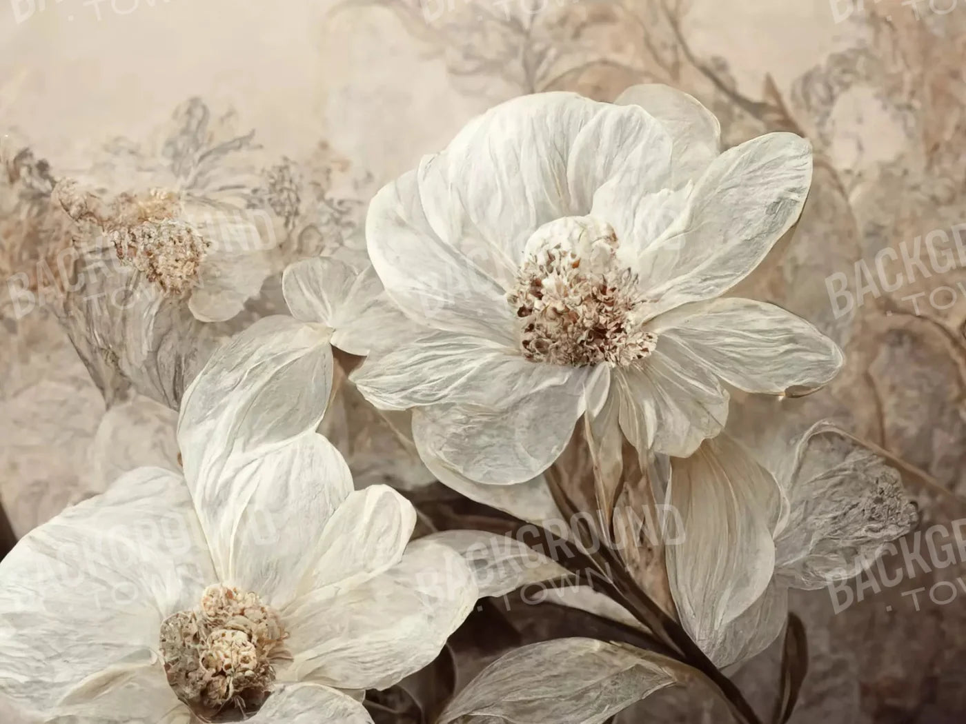 Magnolias 68X5 Fleece ( 80 X 60 Inch ) Backdrop