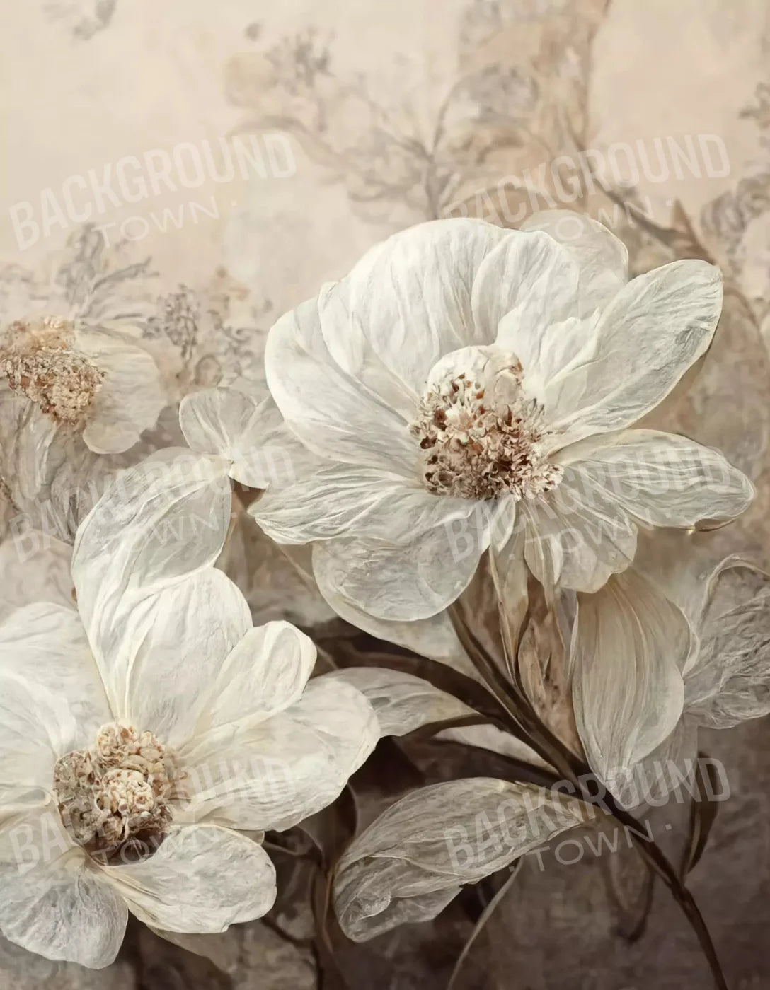 Magnolias 6X8 Fleece ( 72 X 96 Inch ) Backdrop