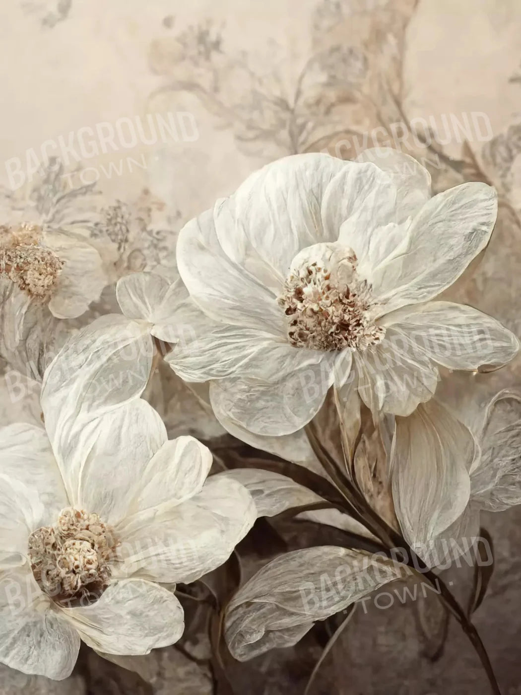 Magnolias 8X10 Fleece ( 96 X 120 Inch ) Backdrop