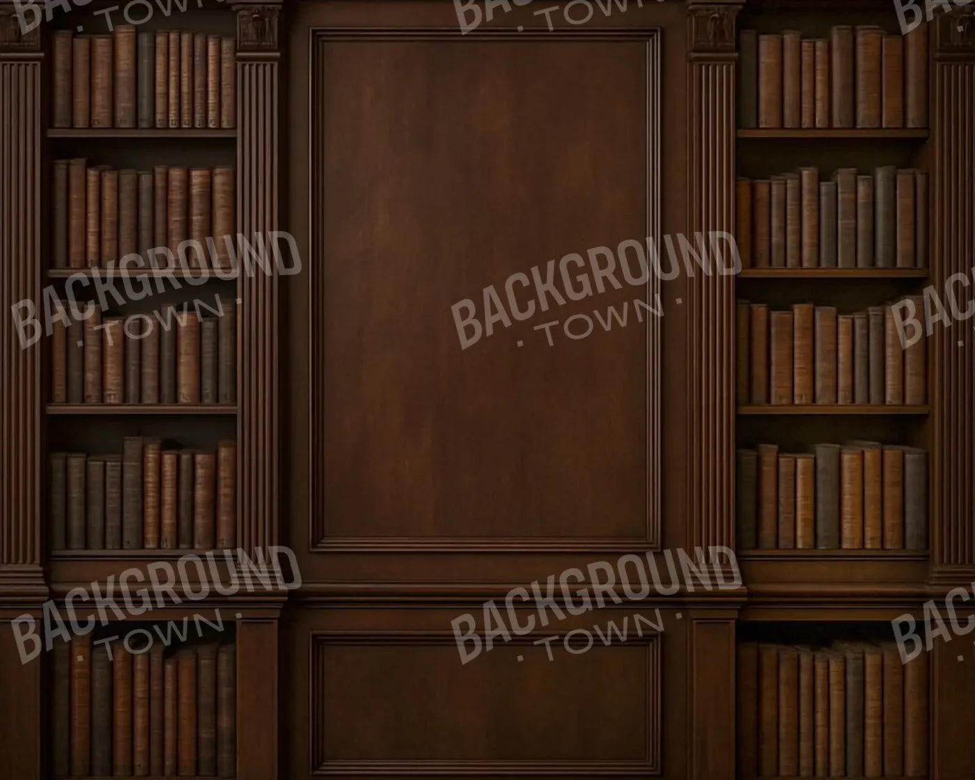 Mahogany Library Wall 10’x8’ Fleece (120 x 96 inch) Backdrop