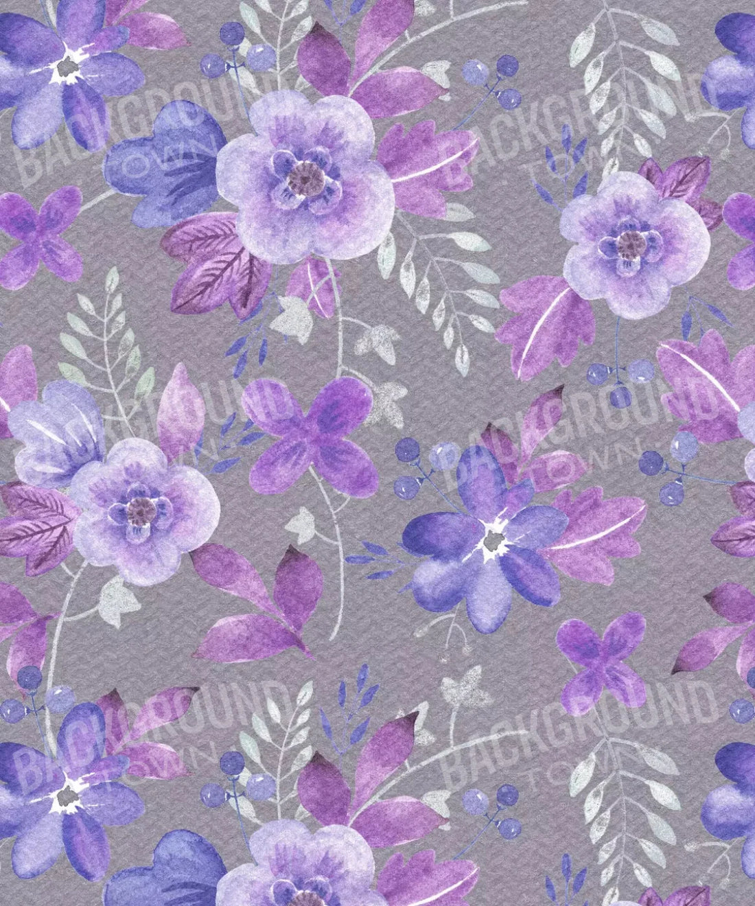 Gray Floral Backdrop for Photography