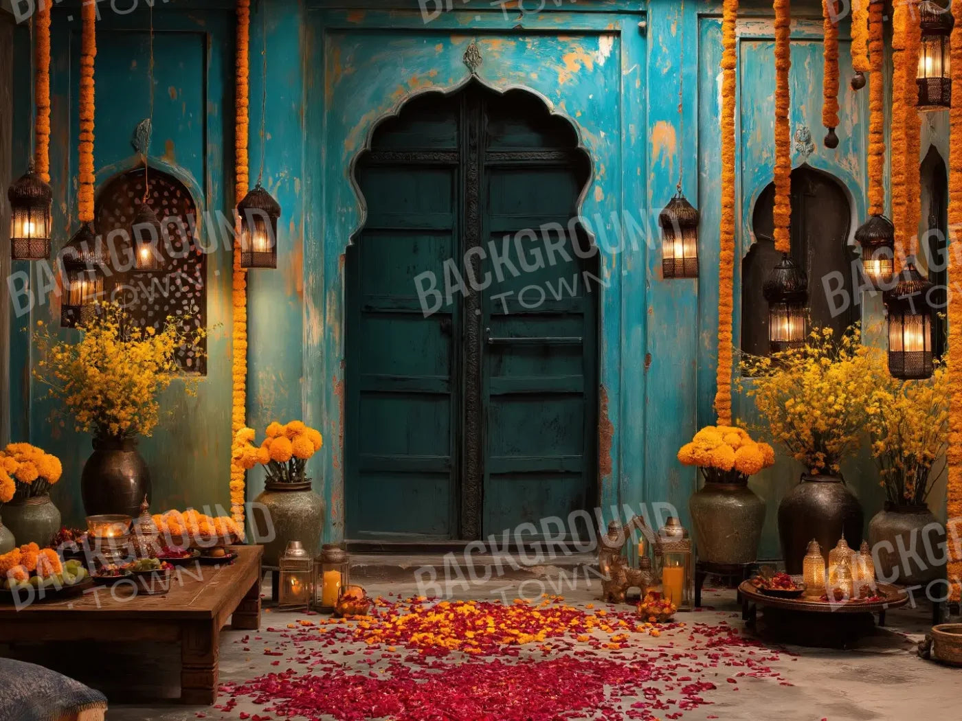 Marigold Courtyard 6’8x5’ Fleece (80 x 60 inch) Backdrop