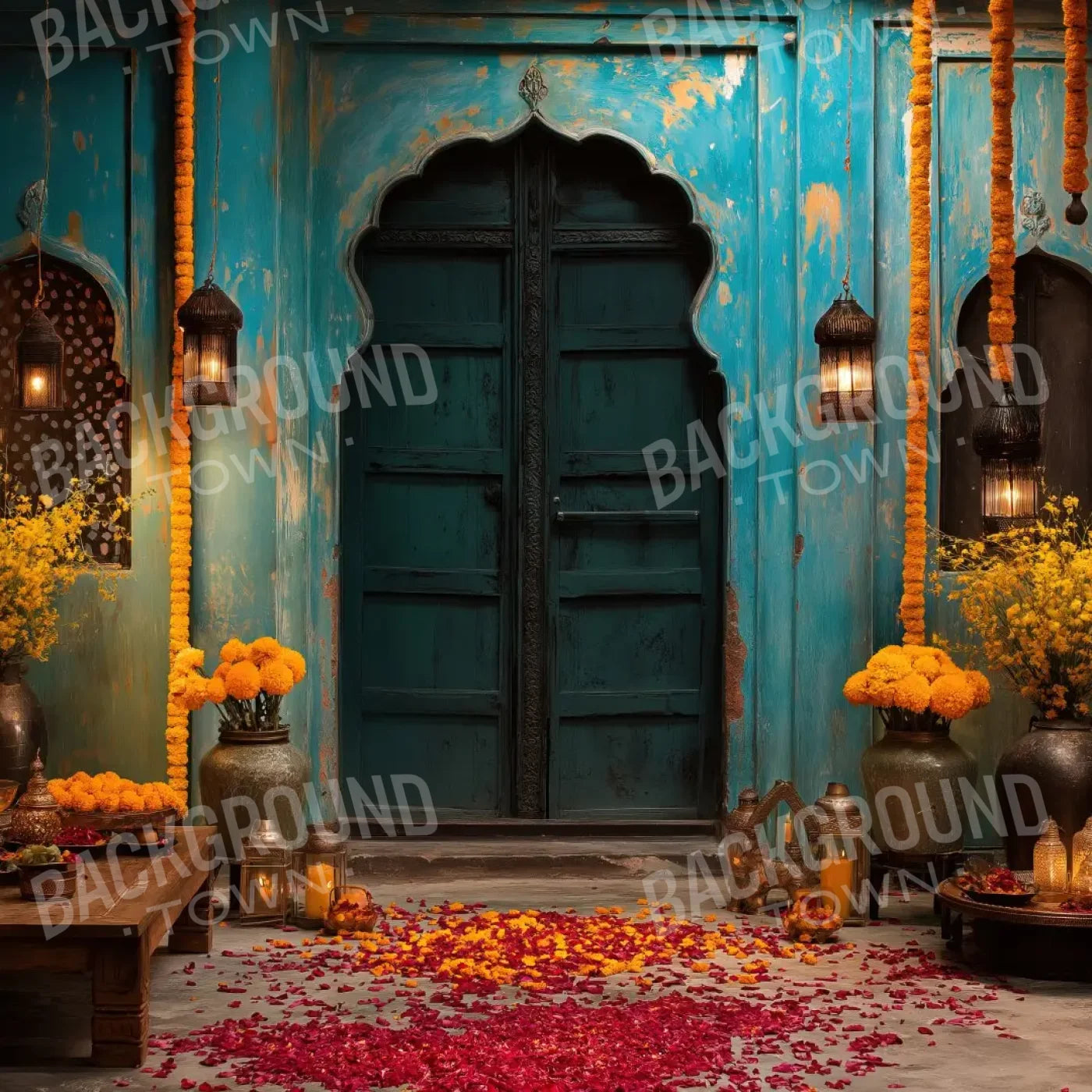 Marigold Courtyard 8’x8’ Fleece (96 x 96 inch) Backdrop