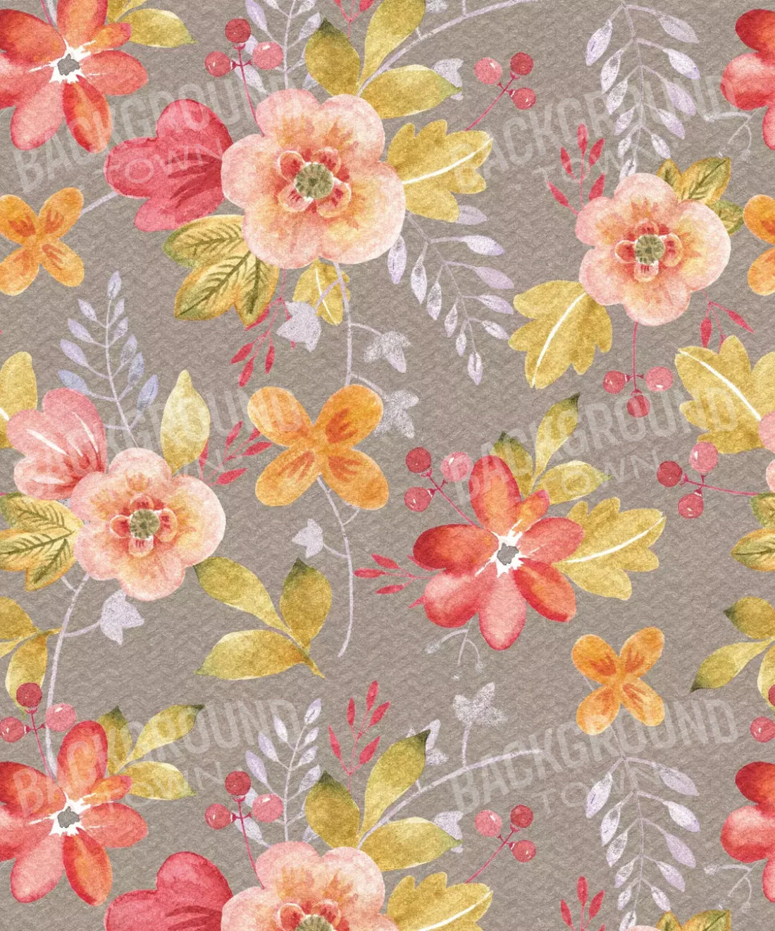 Gray Floral Backdrop for Photography