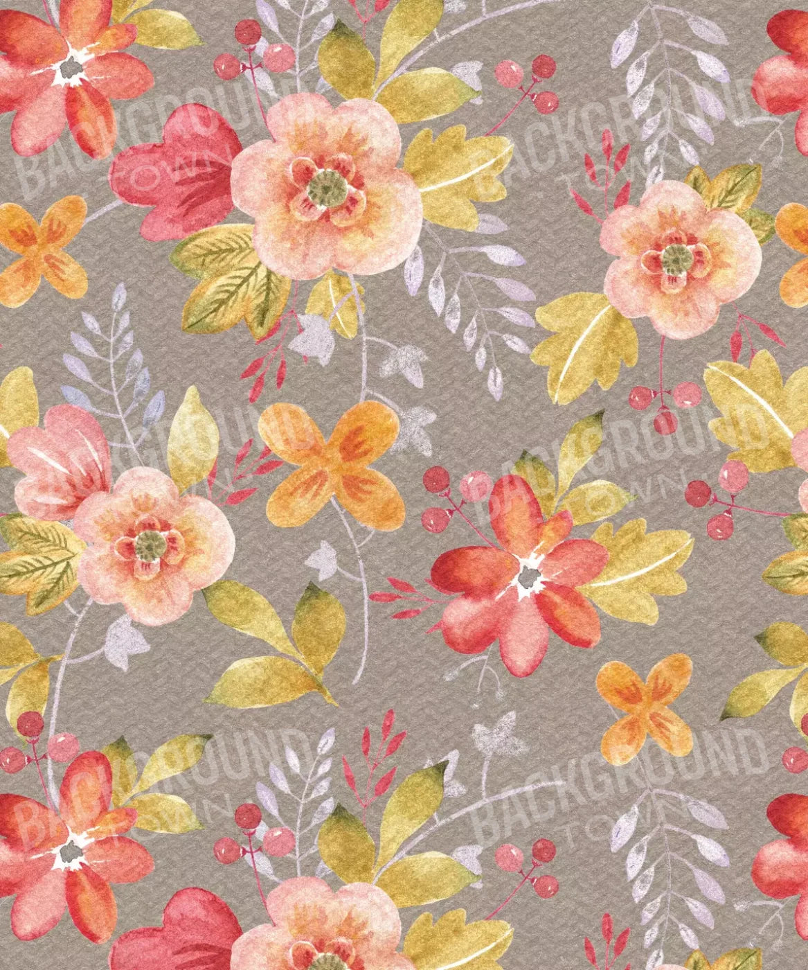 Gray Floral Backdrop for Photography