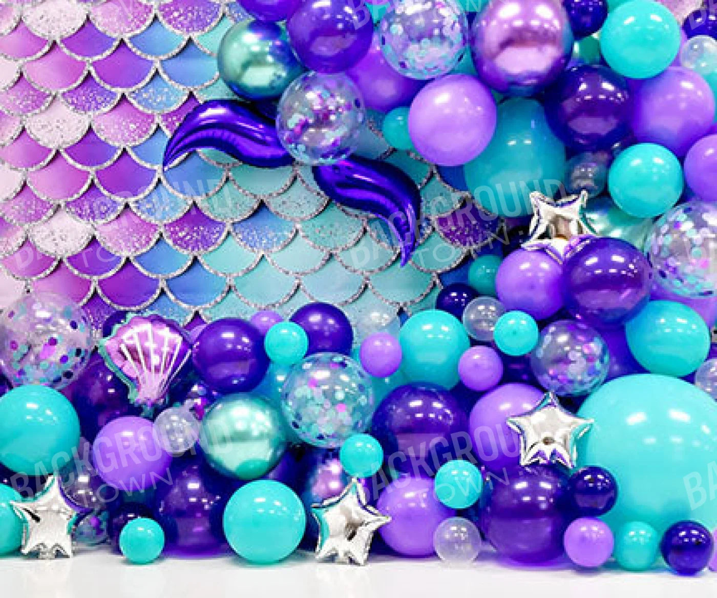 Mermaid Party - 60X50 Fleece In-Stock Backdrop
