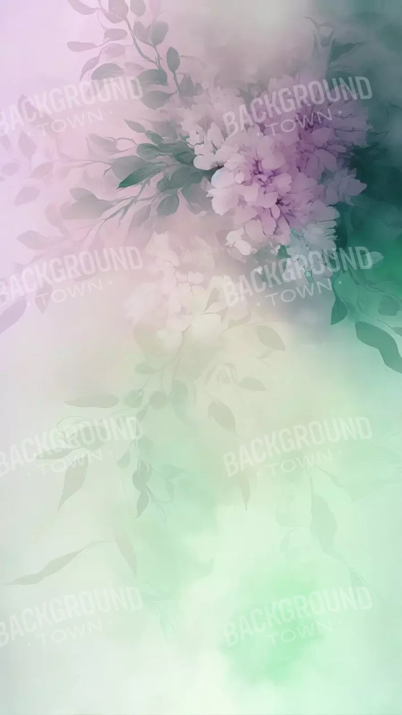 Mint Florals 8’X14’ Ultracloth (96 X 168 Inch) Backdrop