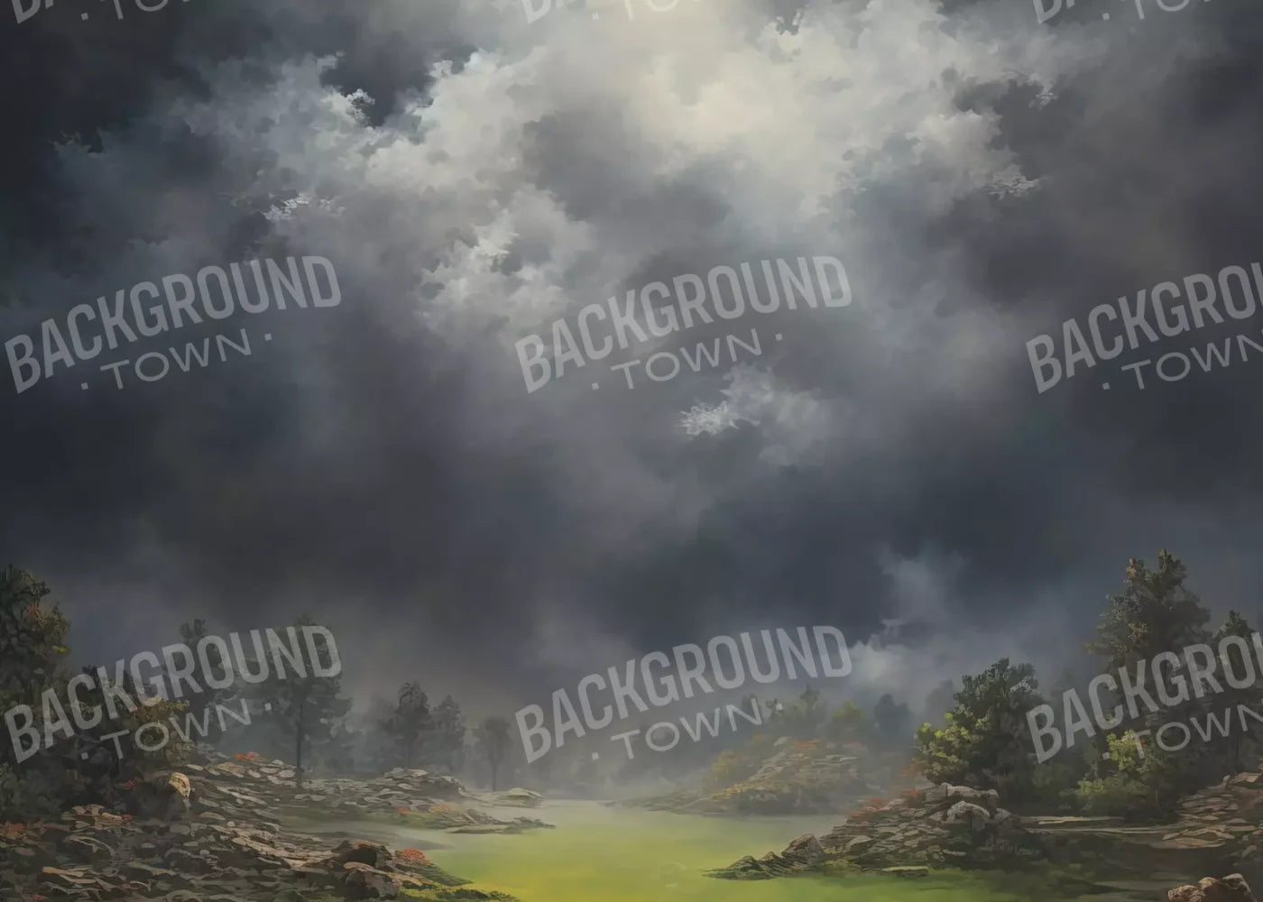 Misty Autumn Valley 7’X5’ Ultracloth (84 X 60 Inch) Backdrop