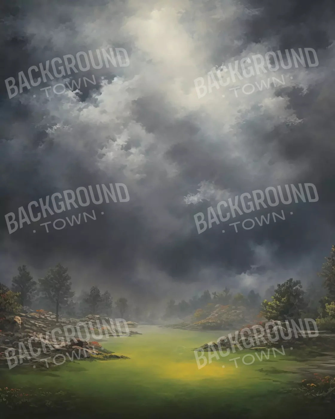 Misty Autumn Valley 8’X10’ Fleece (96 X 120 Inch) Backdrop
