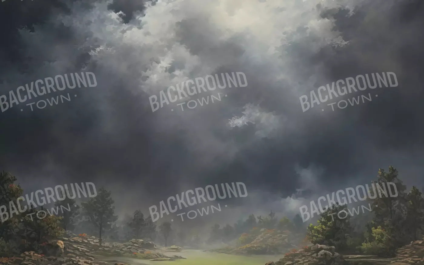 Misty Autumn Valley 8’X5’ Ultracloth (96 X 60 Inch) Backdrop