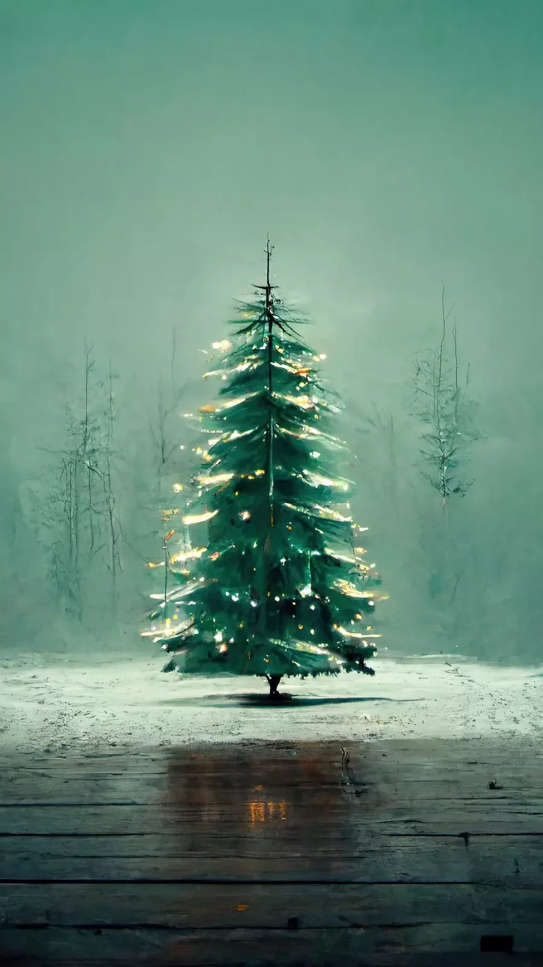 Misty Christmas 8’X14’ Ultracloth (96 X 168 Inch) Backdrop