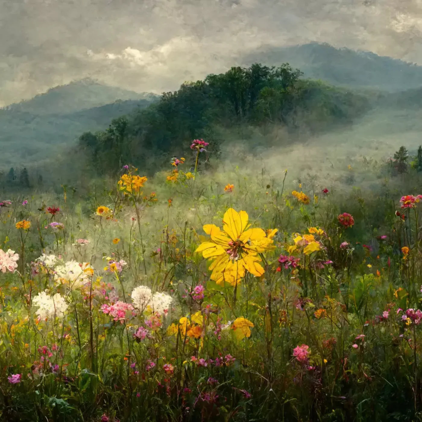 Mountain Meadow 8X8 Fleece ( 96 X Inch ) Backdrop