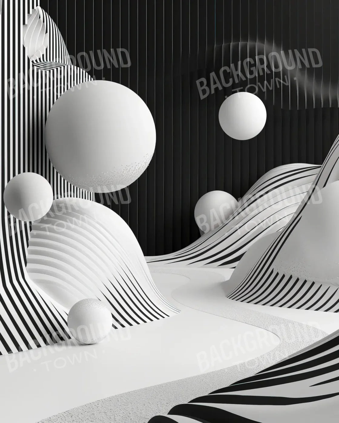 Monochrome Flow 2 8’x10’ Fleece (96 x 120 inch) Backdrop