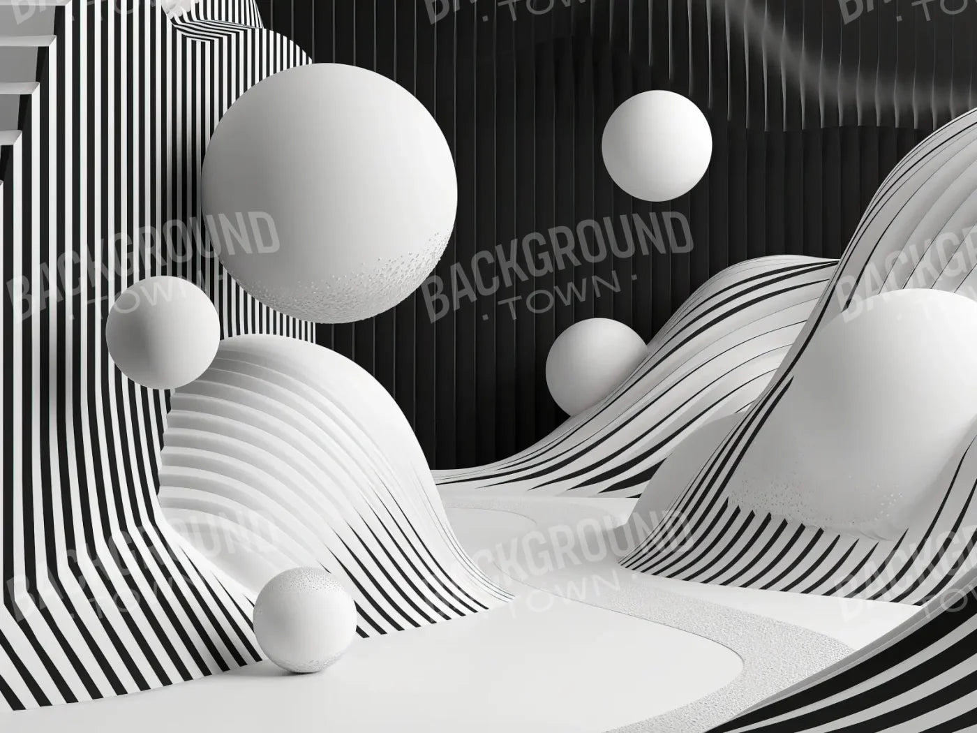 Monochrome Flow 2 8’x6’ Fleece (96 x 72 inch) Backdrop
