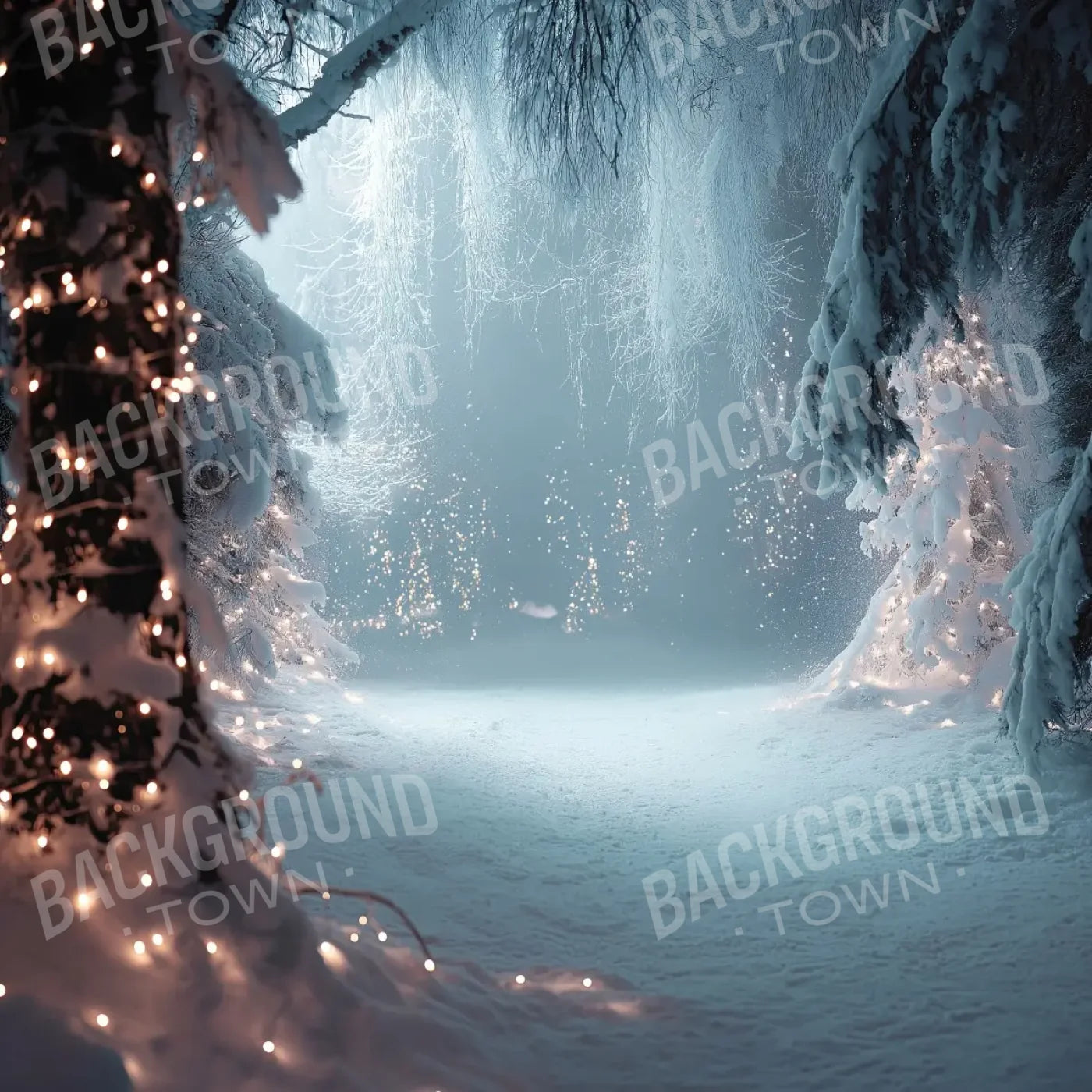 Moonlit Winter Walk 10’x10’ UltraCloth (120 x 120 inch) Backdrop