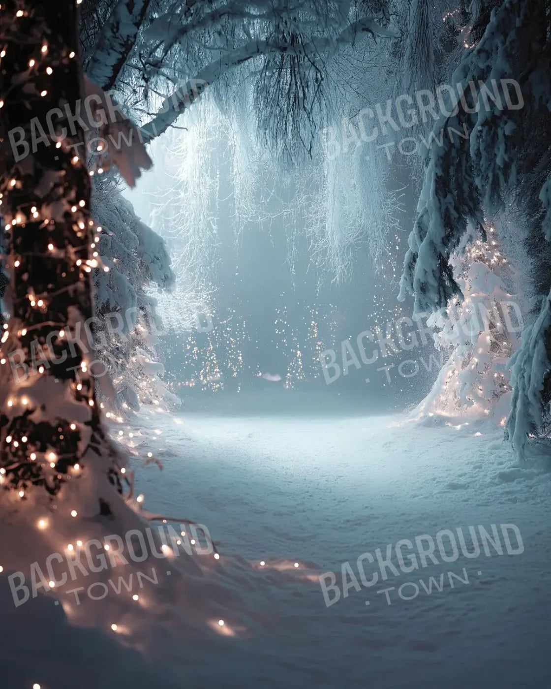 Moonlit Winter Walk 8’x10’ Fleece (96 x 120 inch) Backdrop