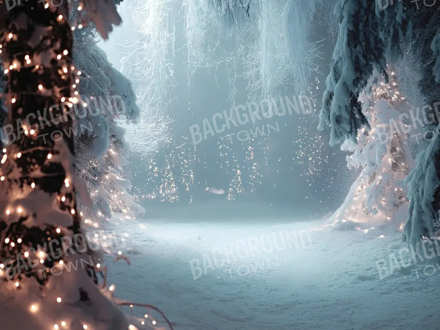 Moonlit Winter Walk 8’x6’ Fleece (96 x 72 inch) Backdrop