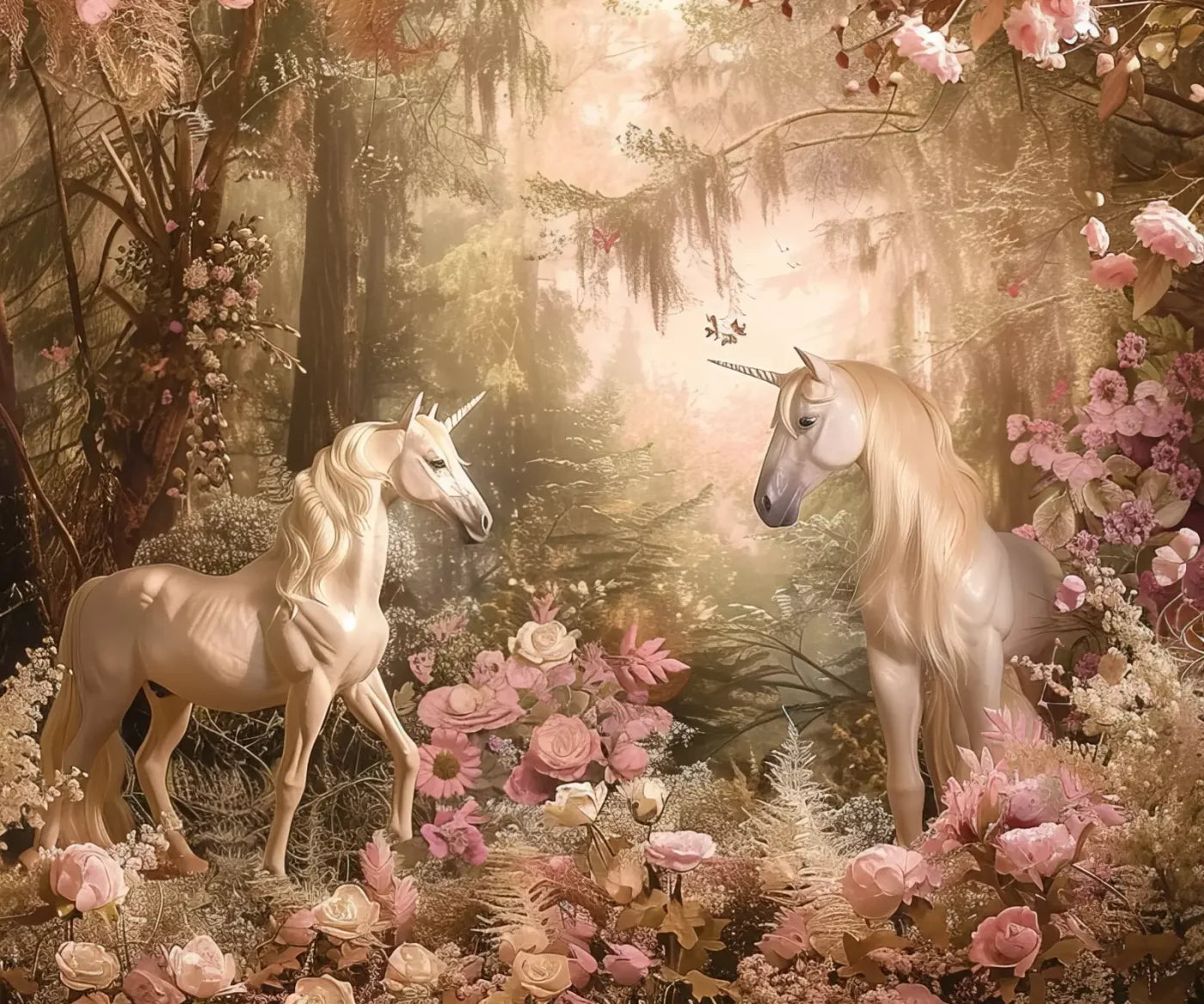 Mornings With Unicorns 5’X4’2 Fleece (60 X 50 Inch) Backdrop