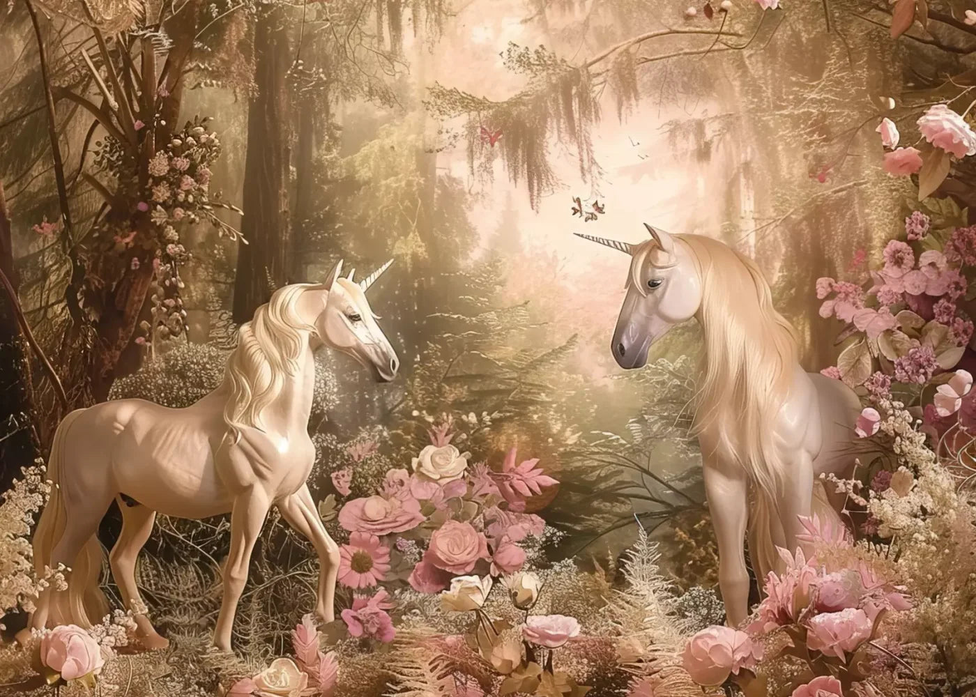 Mornings With Unicorns 7’X5’ Ultracloth (84 X 60 Inch) Backdrop