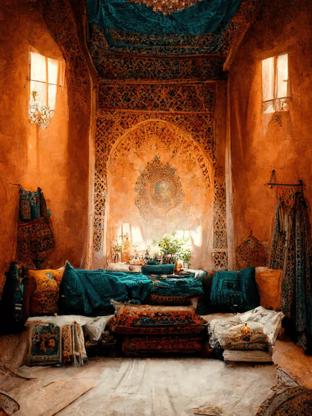 Moroccan Oasis 2 8X10 5X68 Fleece ( 60 X 80 Inch ) Backdrop
