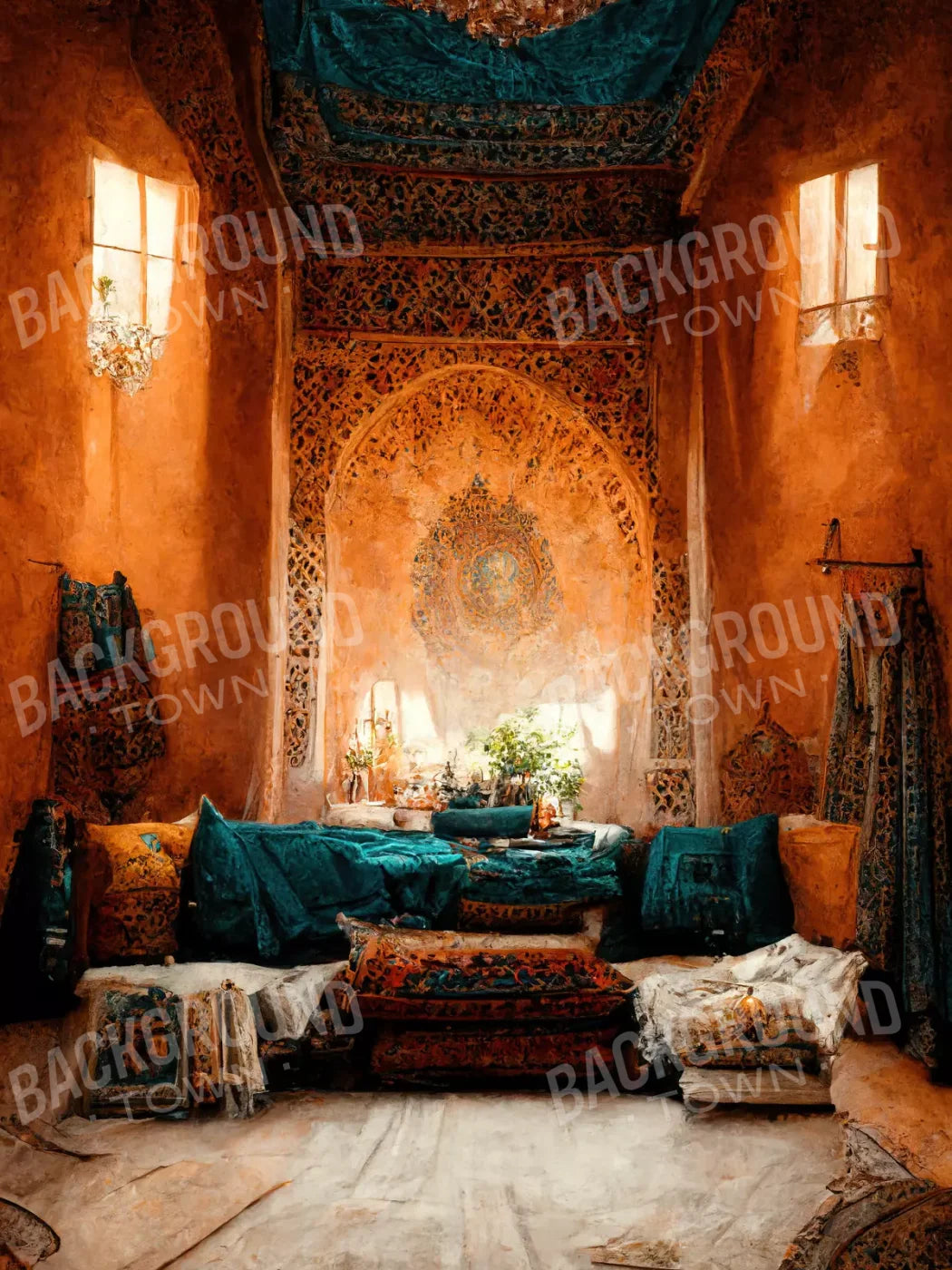 Moroccan Oasis 2 8X10 Fleece ( 96 X 120 Inch ) Backdrop
