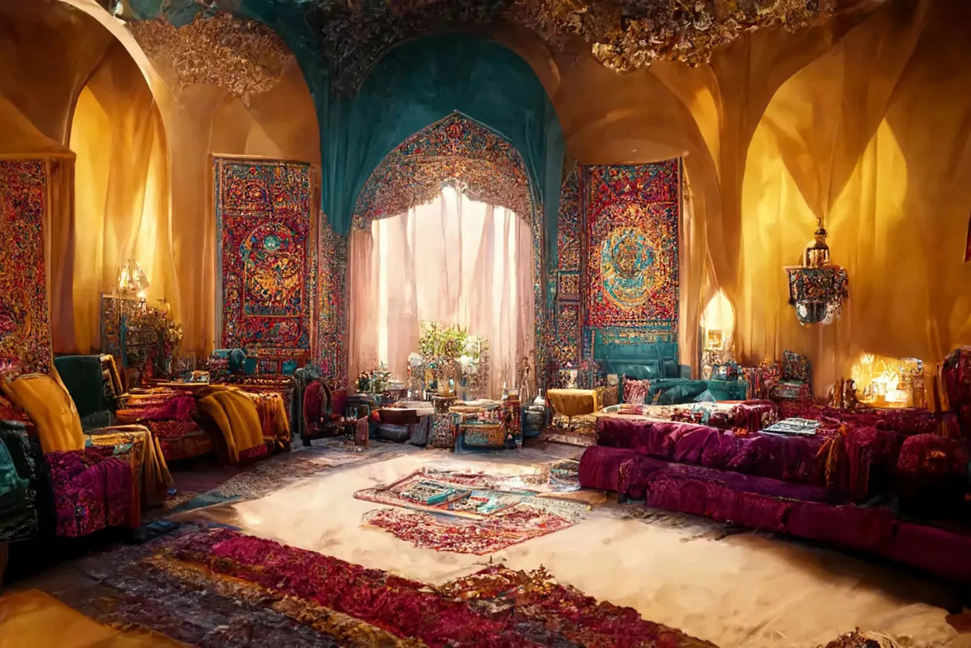 Moroccan Oasis 3 8X5 Ultracloth ( 96 X 60 Inch ) Backdrop
