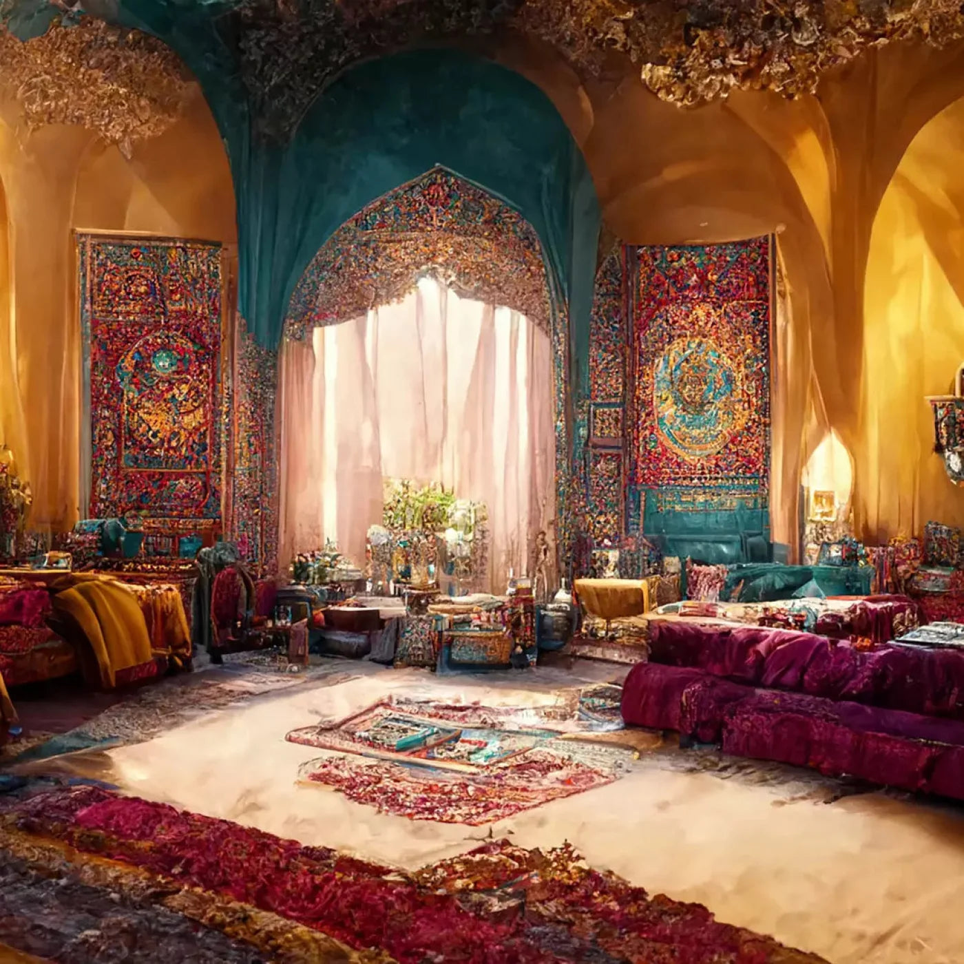 Moroccan Oasis 3 8X8 Fleece ( 96 X Inch ) Backdrop
