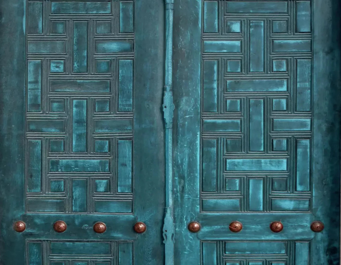 Moroccan Teal 8X6 Fleece ( 96 X 72 Inch ) Backdrop