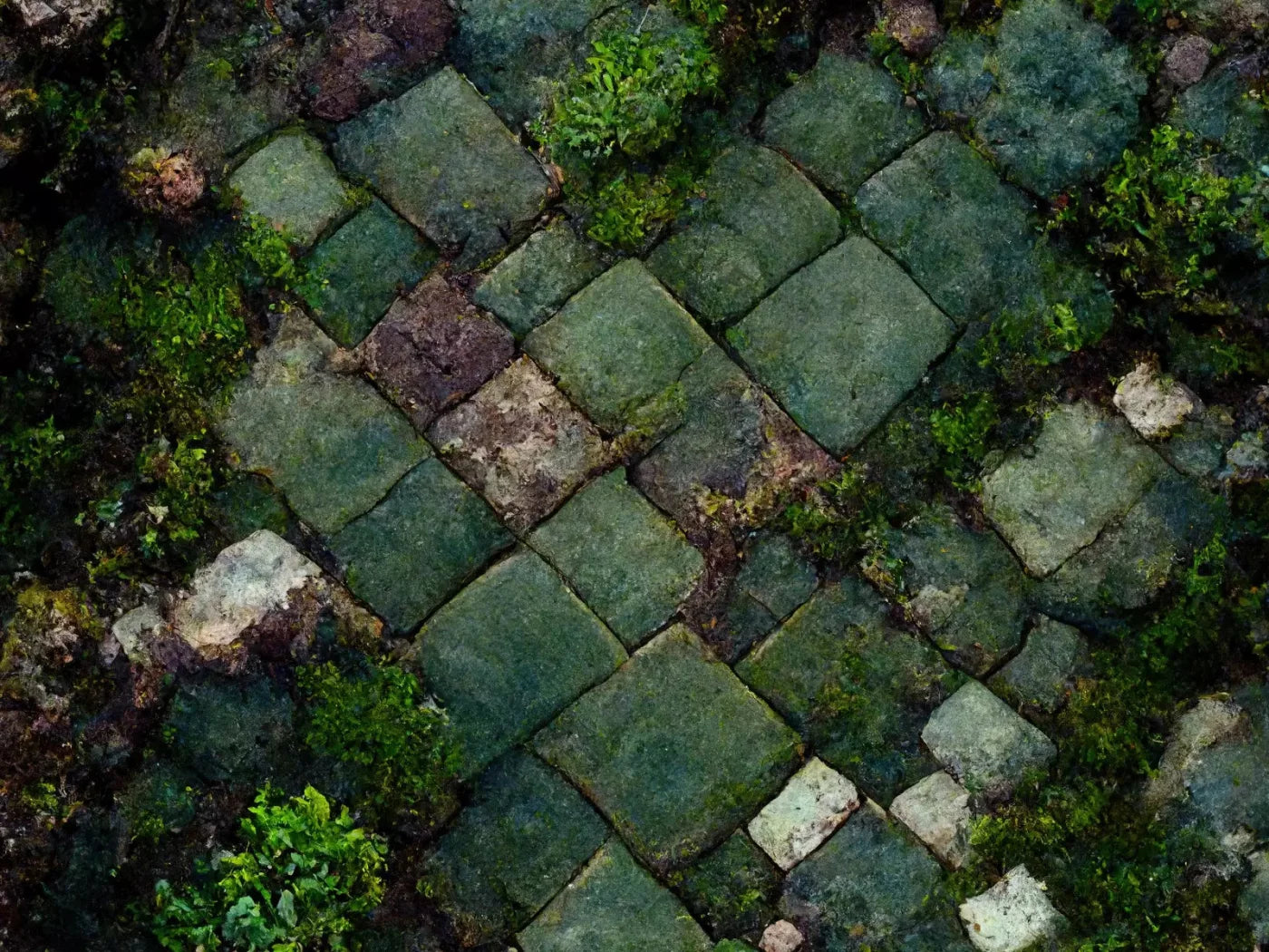 Mossy Flagstone Rubbermat Floor 10X8 ( 120 X 96 Inch )
