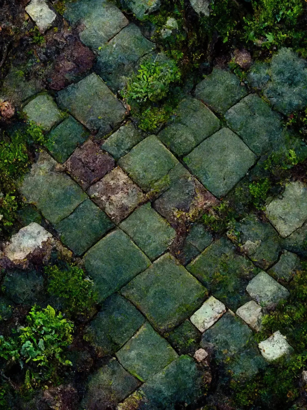 Mossy Flagstone Rubbermat Floor 5X7 ( 60 X 84 Inch )