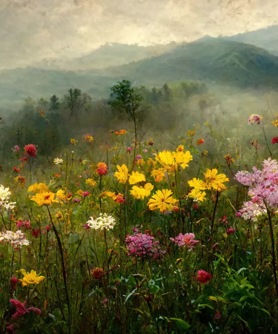 Multi-Color Spring Field Backdrop for Photography