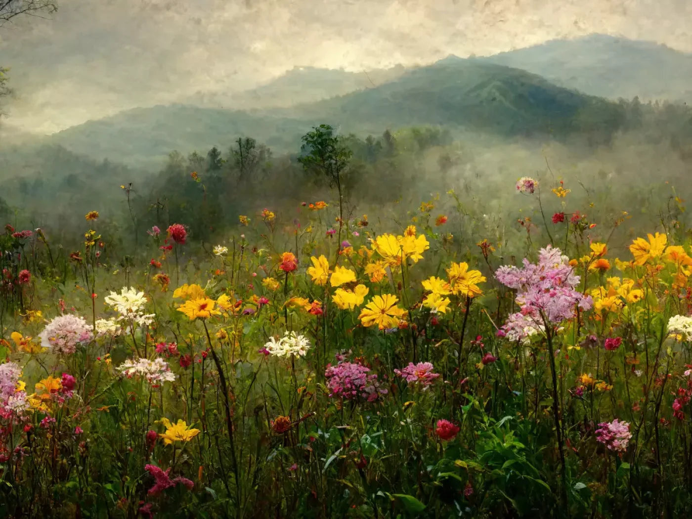 Mountain Meadows 68X5 Fleece ( 80 X 60 Inch ) Backdrop