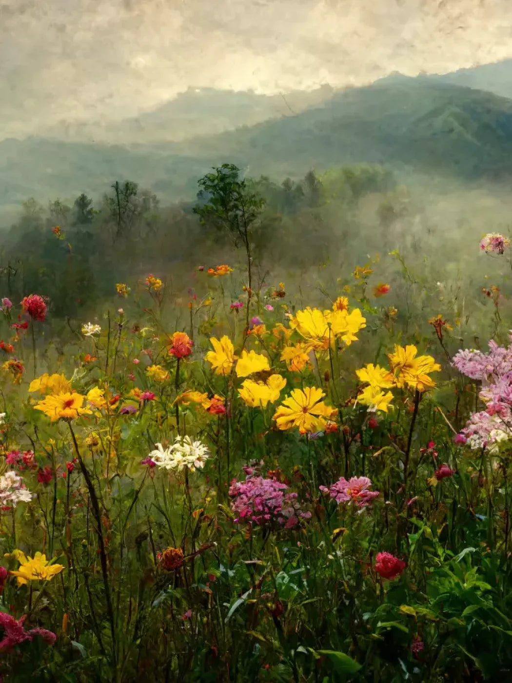 Mountain Meadows 8X10 Fleece ( 96 X 120 Inch ) Backdrop