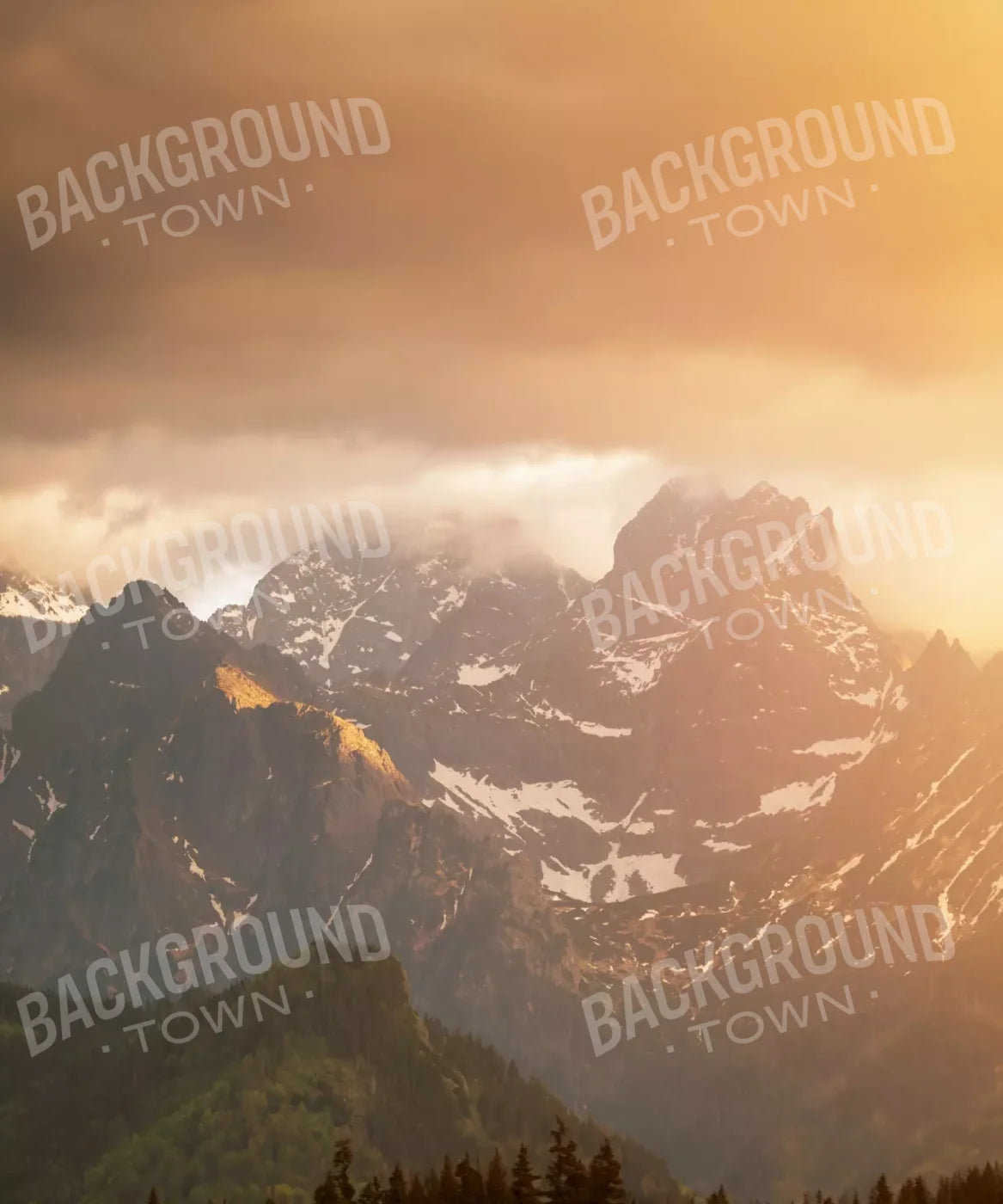 Mountains, Yellow Backdrop for Photography