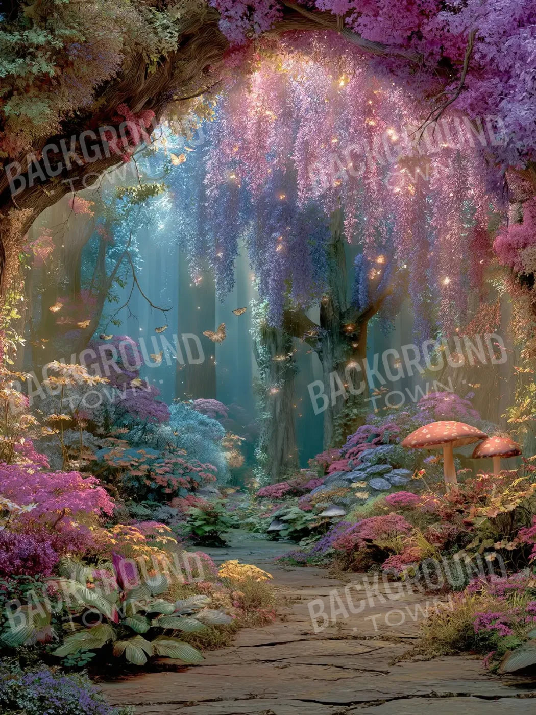 Mystical Fairy Garden 5’x6’8 Fleece (60 x 80 inch) Backdrop