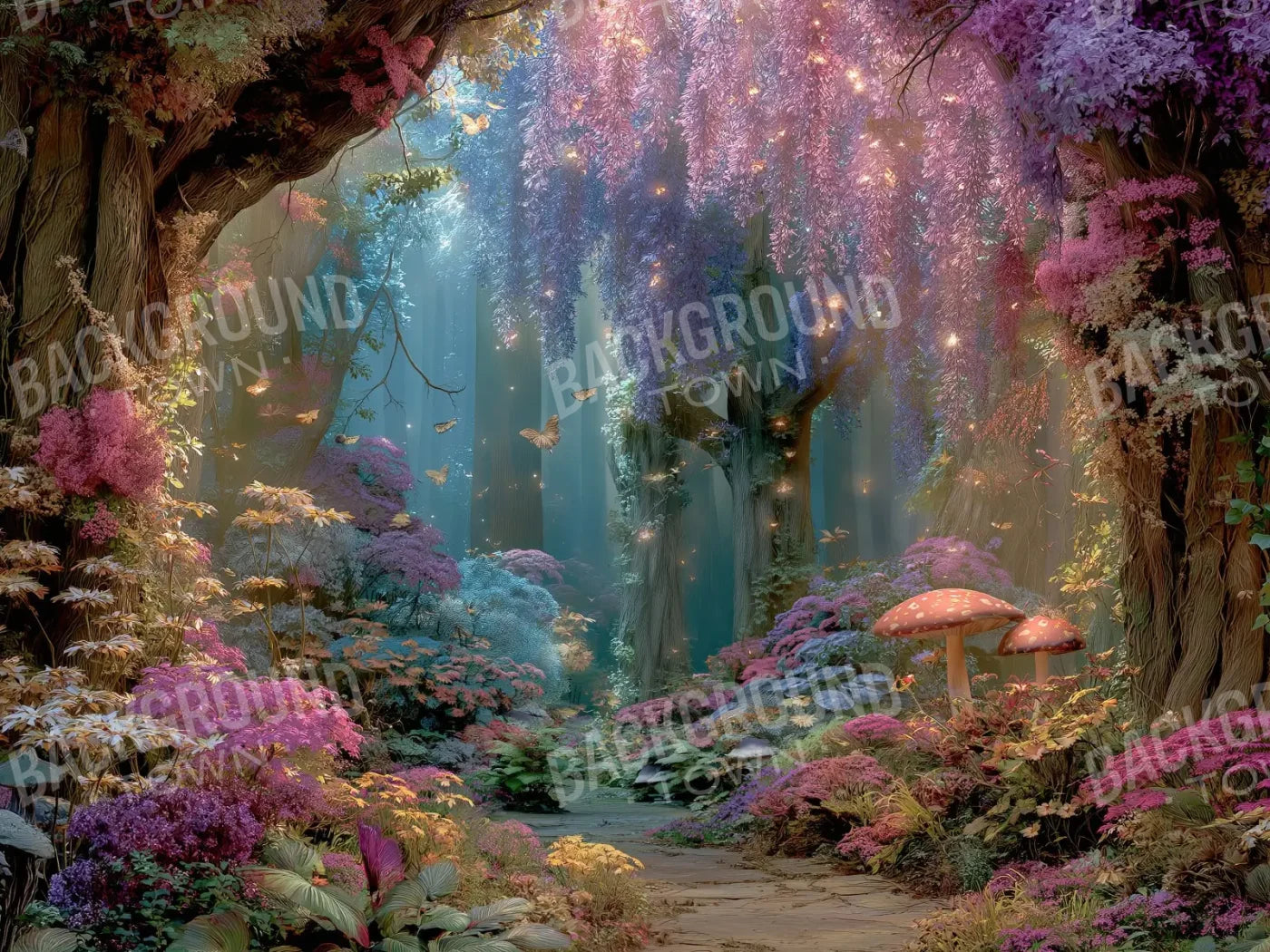 Mystical Fairy Garden 8’x6’ Fleece (96 x 72 inch) Backdrop