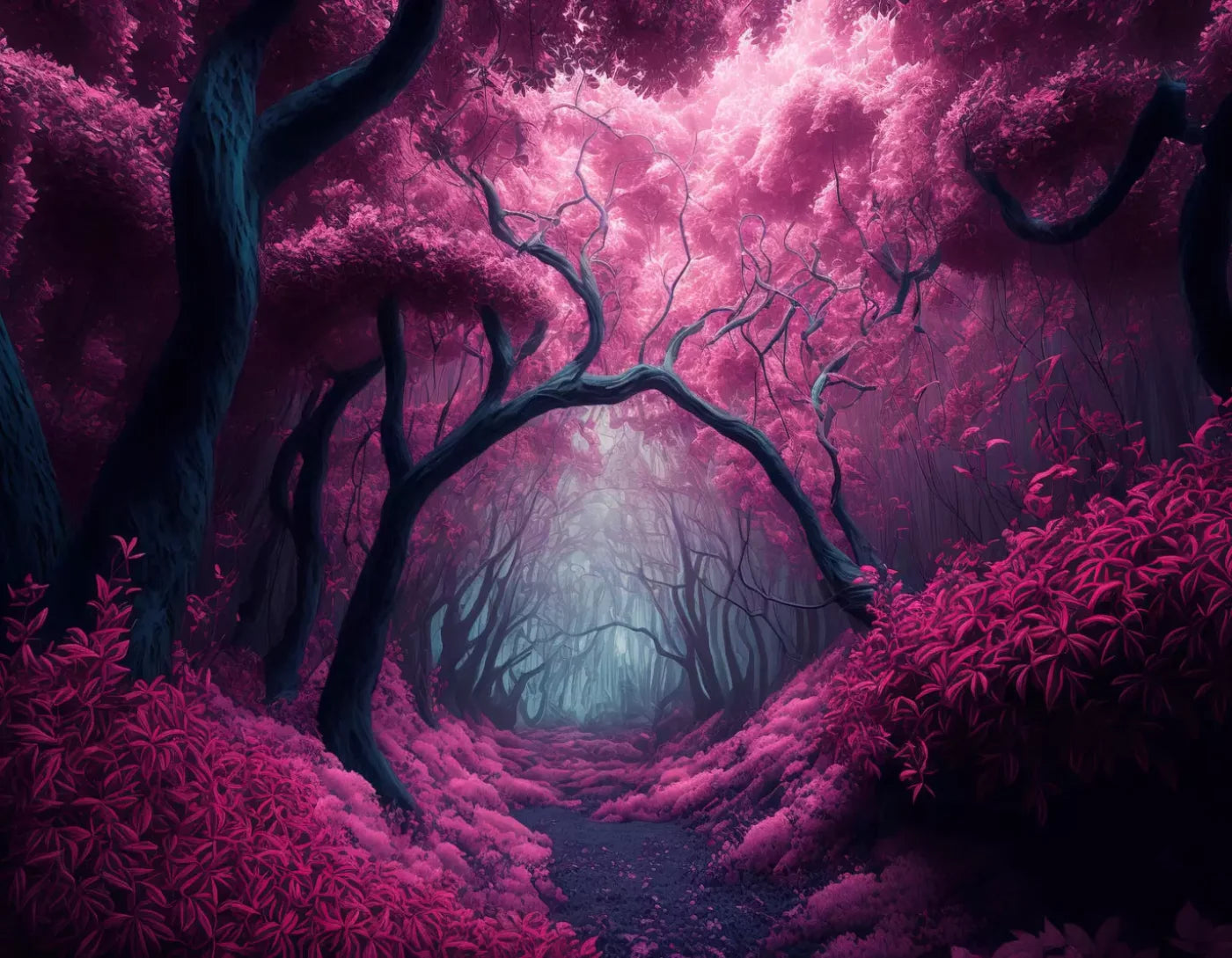 Mystical Forest 8X6 Fleece ( 96 X 72 Inch ) Backdrop