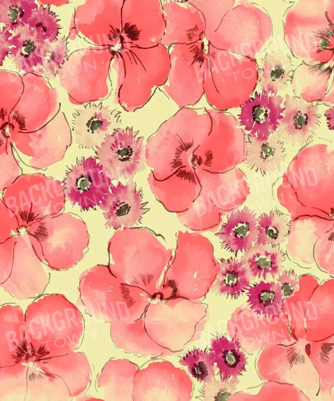 Pink Floral Backdrop for Photography