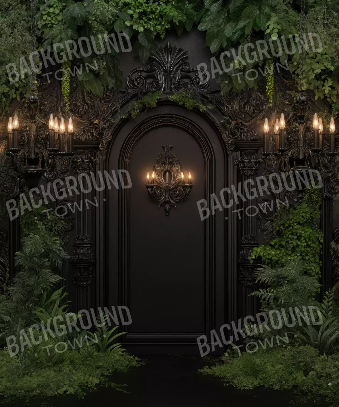 Black Green Backdrop for Photography